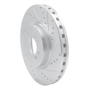 Mercedes-Benz ML250 Brake Rotor (1) - Front Right - R1 Concepts - Drilled & Slotted - Silver - `12-`18